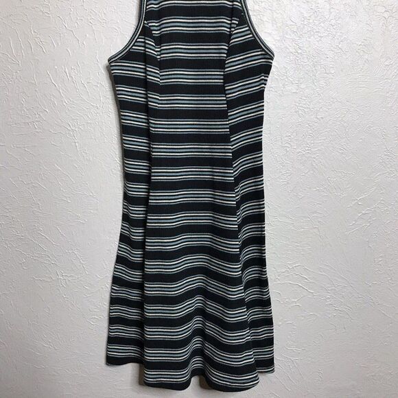 Hollister Womens Striped Ribbed Tank Top Halter Skater Fit & Flare Dress Small - Picture 3 of 12